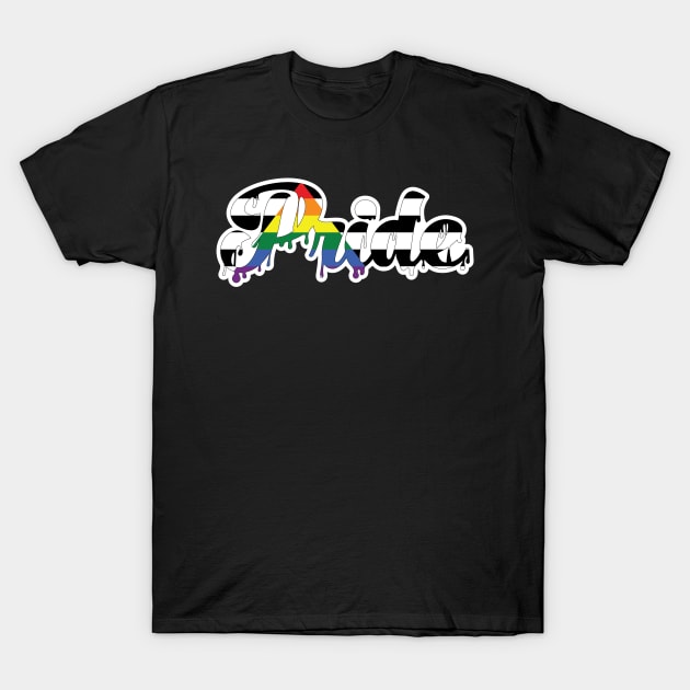 Straight Ally Pride Drip T-Shirt by HyperOtterDesigns